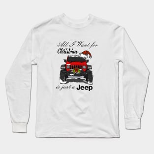 Christmas Jeep Red Long Sleeve T-Shirt